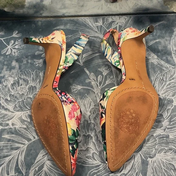 Vince Camuto Floral Slingback Heels - Picture 8 of 10